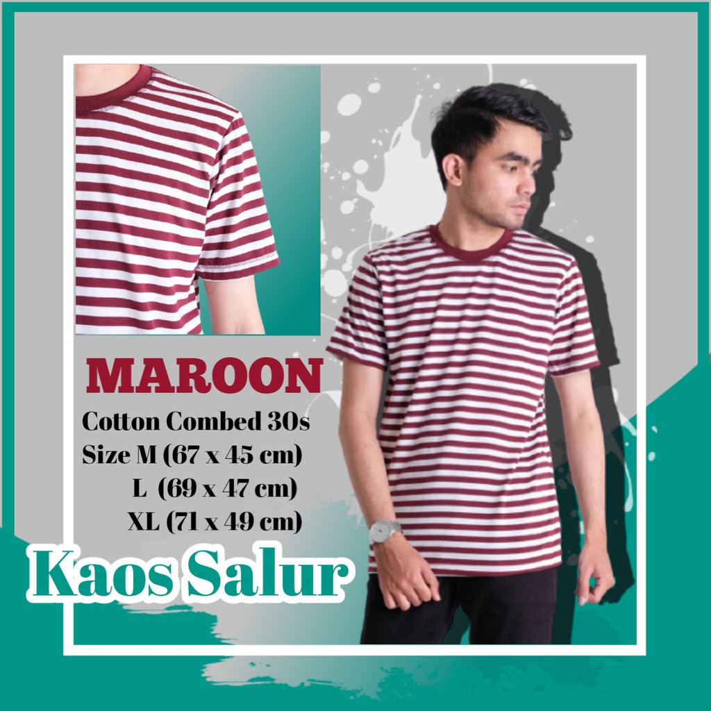 Kaos Salur Pria / Kaos Stripe / Baju Salur Pria