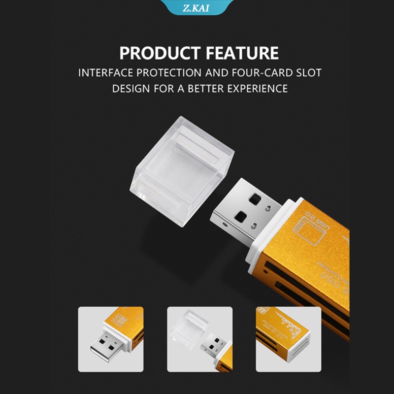 Card Reader 4 in 1 Untuk Memory Stick Pro Duo Micro SD / T-Flash