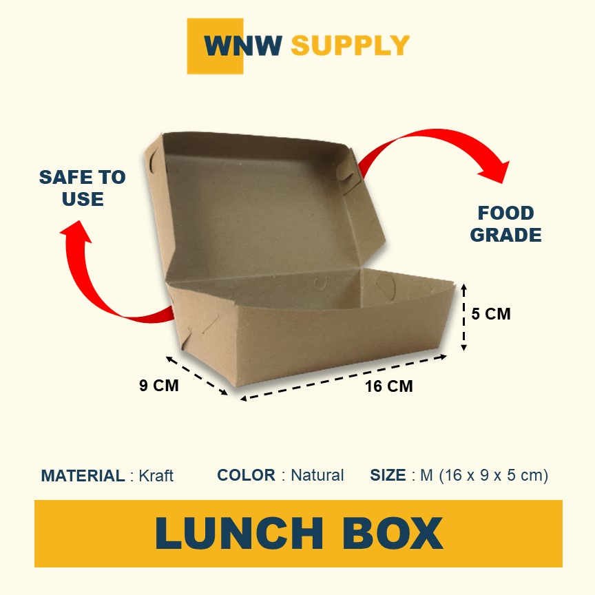 Kotak Nasi Lunch Box Catering Kraft Laminasi Food Grade Ukuran S M L Kotak Dus Snack Box Kardus Nasi