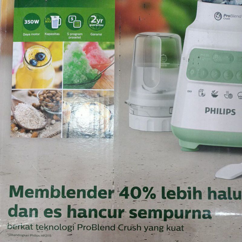 PHILIPS BLENDER KACA BELING 2L HR2222/00 HR2222 HR 2222 GARANSI RESMI