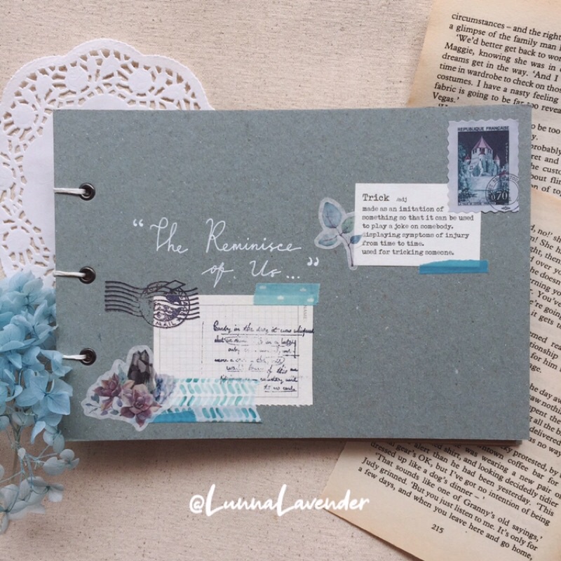 

Blue Scrapbook Custom Album Foto Vintage Unik Lucu Murah DIY Bujo Journal Notebook