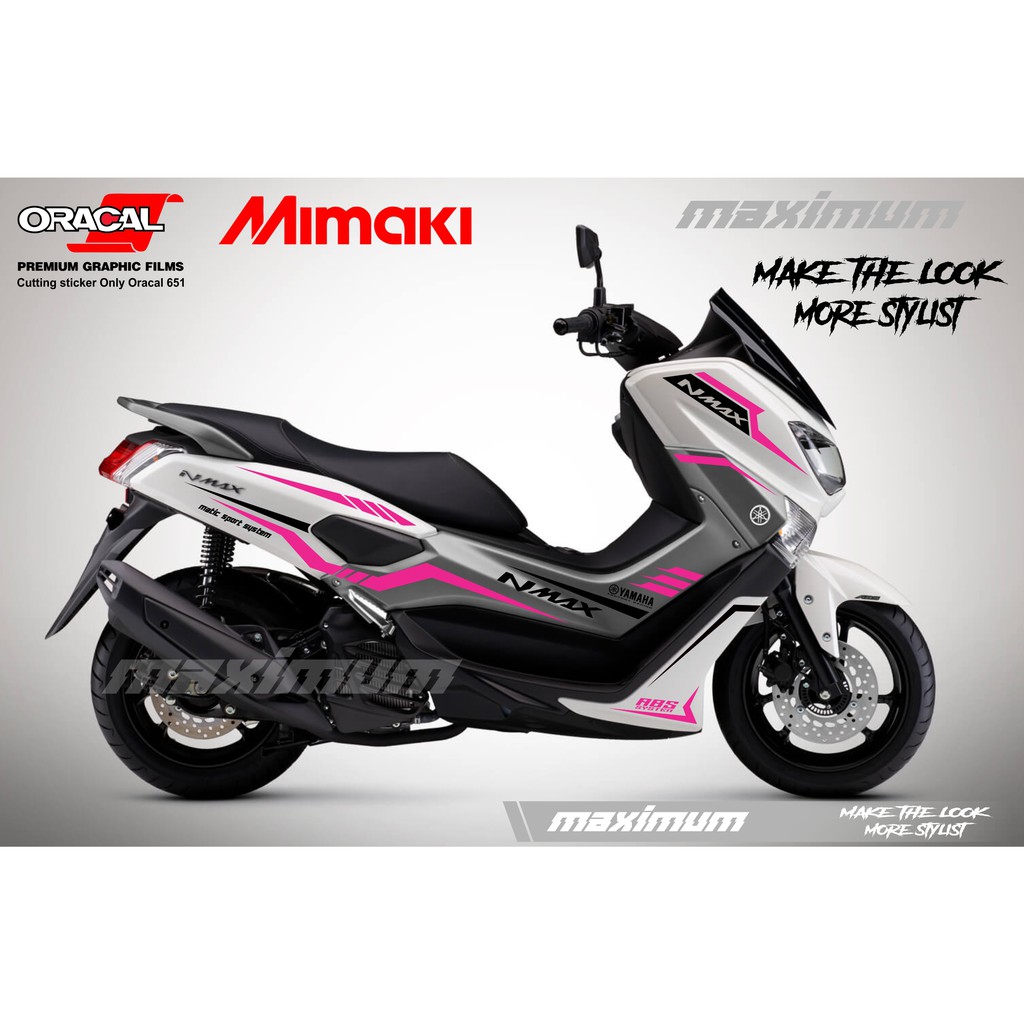 CUTTING STICKER NMAX - STRIPING STIKER ORACAL PINK HITAM