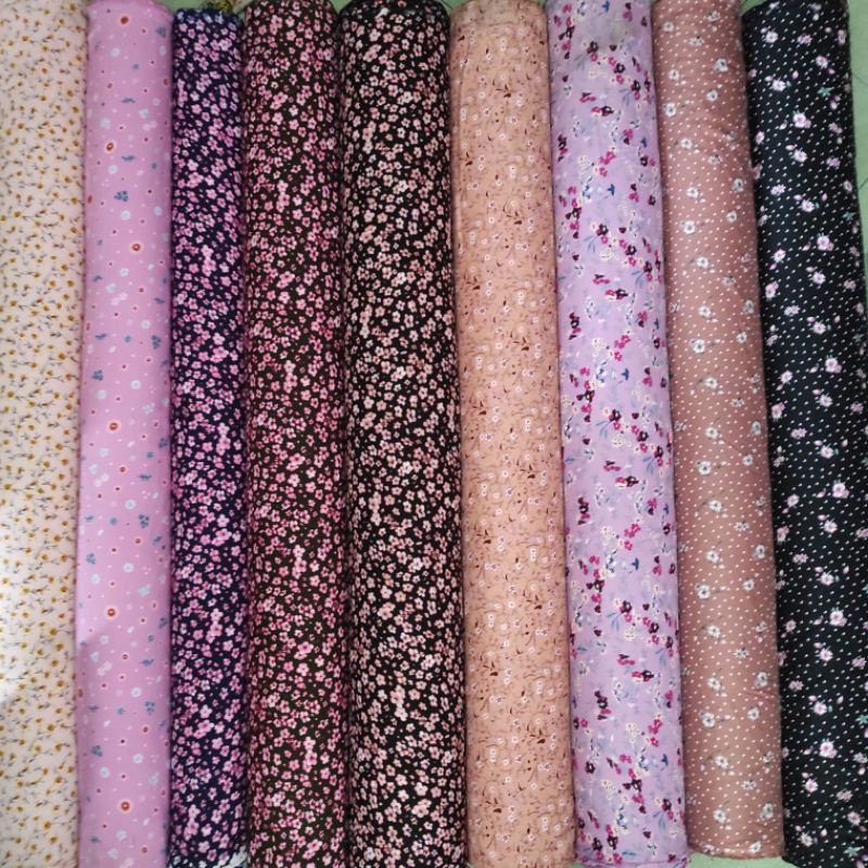 Kain Shakila Syakila Sakila twill strech motif bunga (0.5m)