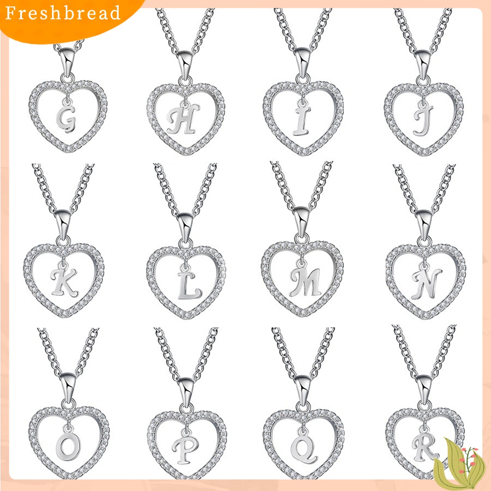 [TERLARIS]Concise Hollowed Heart Alphabet Unisex Necklace Jewelry Neck Chain Pendant Decor