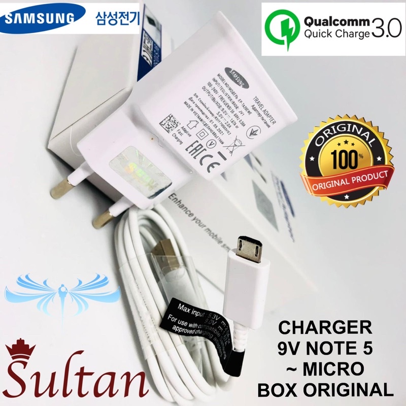 grosir Charger SAMSUNG micro 9V tc note5 box 2.0 real Fast Charging Note 5 s10 s8 s7 s6 s5