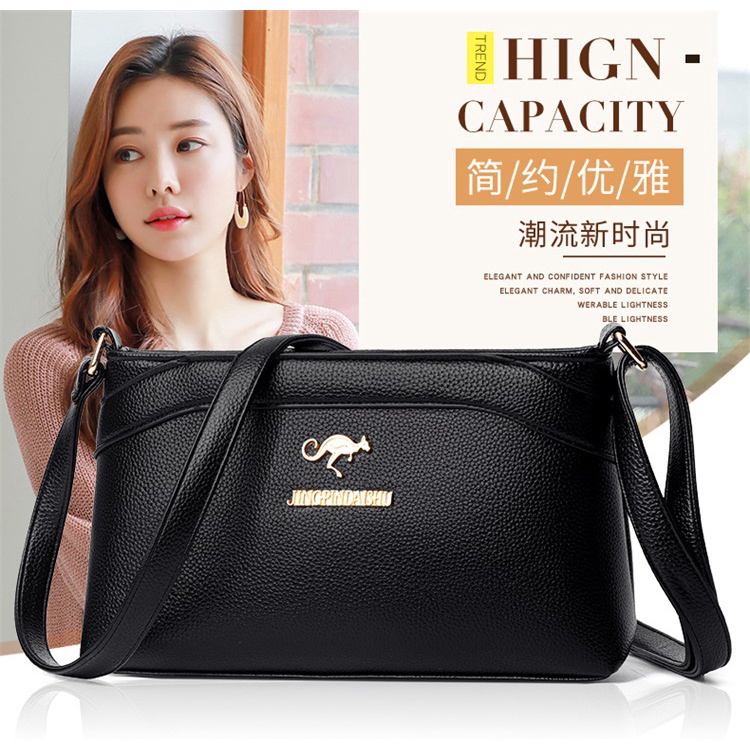 TAS SELEMPANG WANITA KECIL IMPORT KULIT HITAM CRESENT SLING BAG KOREA MUAT HP REMAJA TA534B5 CEWEK MURAH KEKINIAN BATAM SIMPLE LUCU FASHION PREMIUM BRANDED