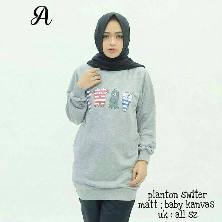 PLanktoon sweater / sweater wanita murah / Atasan hijab