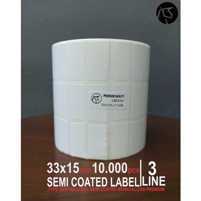 LABEL STICKER BARCODE 33mm X 15mm (3 LINE) SEMICOATED isi 10.000 pcs