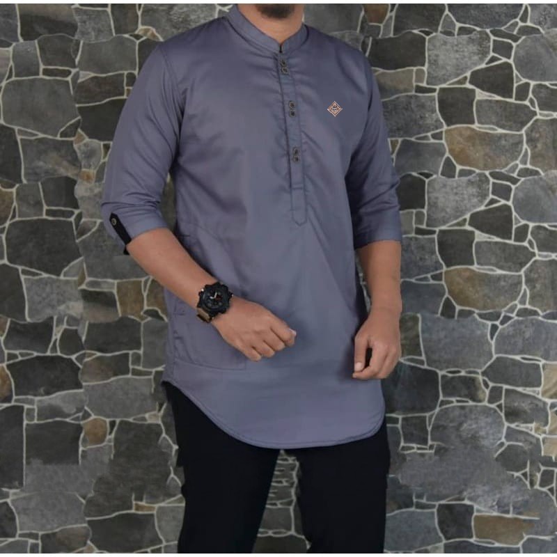 Baju Koko KURTA Pakistan TOYOBO WARNA MOCCA COKLAT SUSU Tangan 3/4 Super Premium Terbaru Qurta Pria Dewasa Jahitan Rapi Tampil