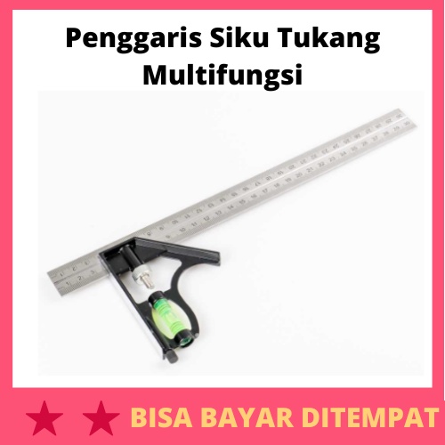 Mistar Penggaris Siku Tukang Multifungsi / Alat Ukur Mengukur Penggaris Mistar Garisan Siku Derajat 