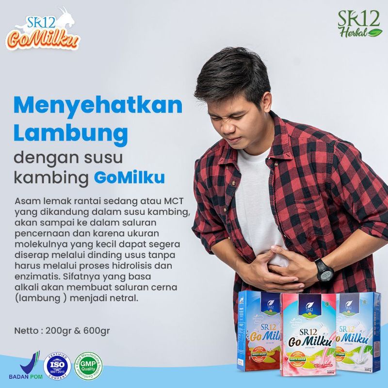 Go Milku SR12 - Susu Lambung Dewasa - Susu Lambung Kronis - Susu Kambing Etawa Murni