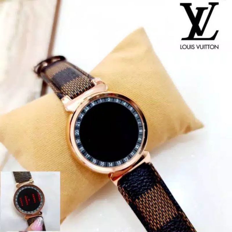 jam tangan Lv Digital touchscreen kulit