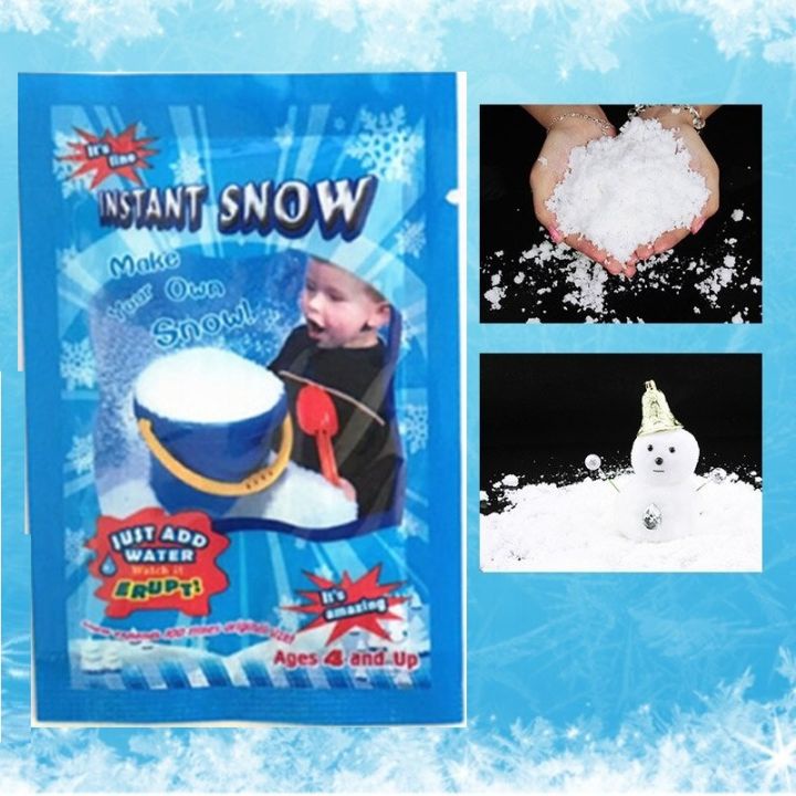 Bubuk Pembuat Salju Instant Snow Slime Powder Fake Salju Buatan instan - Bahan Salju Instan Snow Powder Serbuk Salju Magic Fake Instant Snow Powder