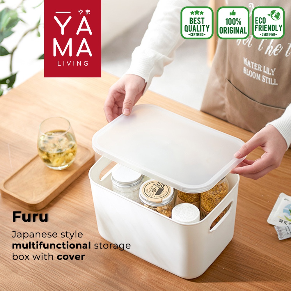 YAMA FURU Storage Box Organizer Kotak Penyimpanan Keranjang Carry Dengan Tutup Cover