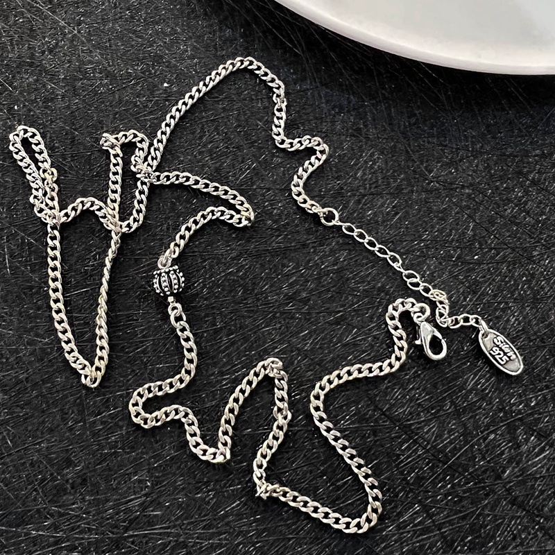 Kalung Rantai Klavikula 925 Silver Logam Gaya Hip Hop Unik Universal Untuk Wanita