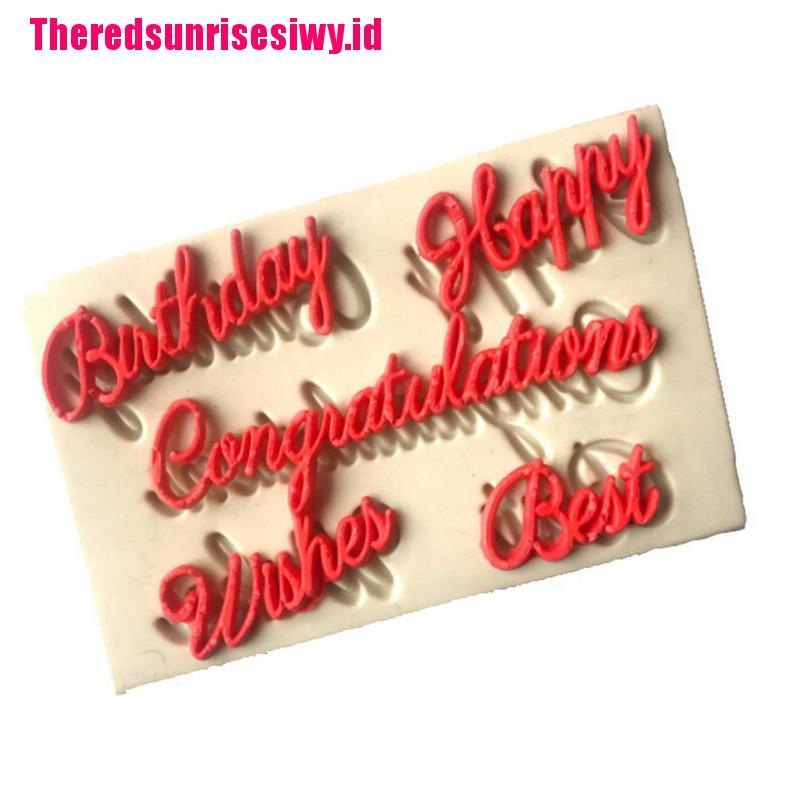 Home &amp; Living% Cetakan Adonan Kue Fondant Desain Tulisan Blessing Bahan Silikon
