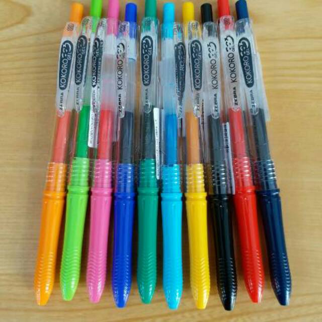  Pulpen Gel Kokoro Zebra Warna Warni 0 5 mm Shopee 