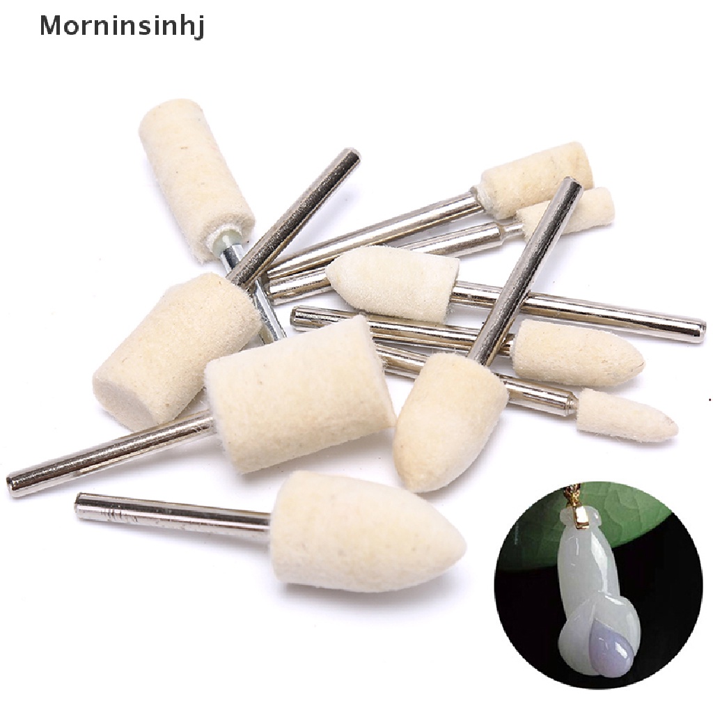 Mornin 10Pcs Mata Gerinda Poles Bahan Wol Felt Untuk Mesin Rotary