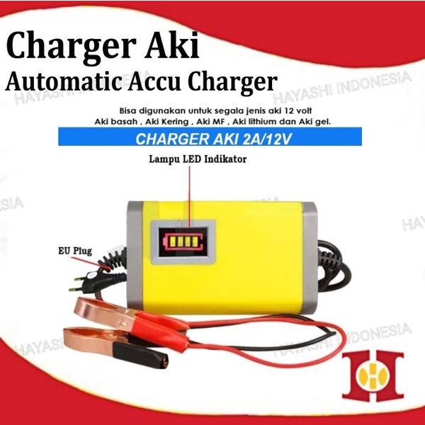 Alat Cas Charger Aki Accu Kering Basah 6V 12V 24V 2A 6A Motor Mobil