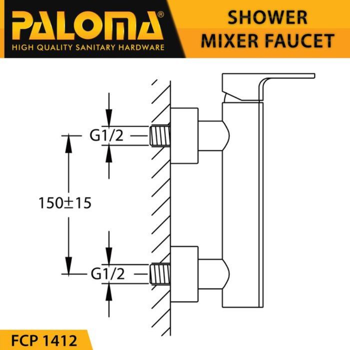 PALOMA FCP 1412 Keran Mixer Shower Mandi Panas Dingin Kran Air