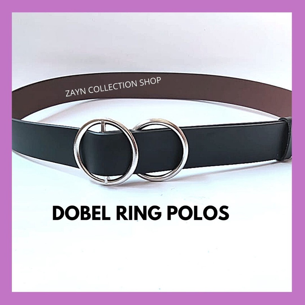 Ikat Pinggang Wanita Model Korea Fashion Dobel Ring Belt Bulat Premium Gesper Sabuk Cewek Polos