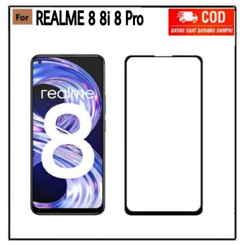 Tempered Glass Warna REALME 8i 9 Pro 8  8 pro Anti Gores Kaca Full Layar Premium Quality