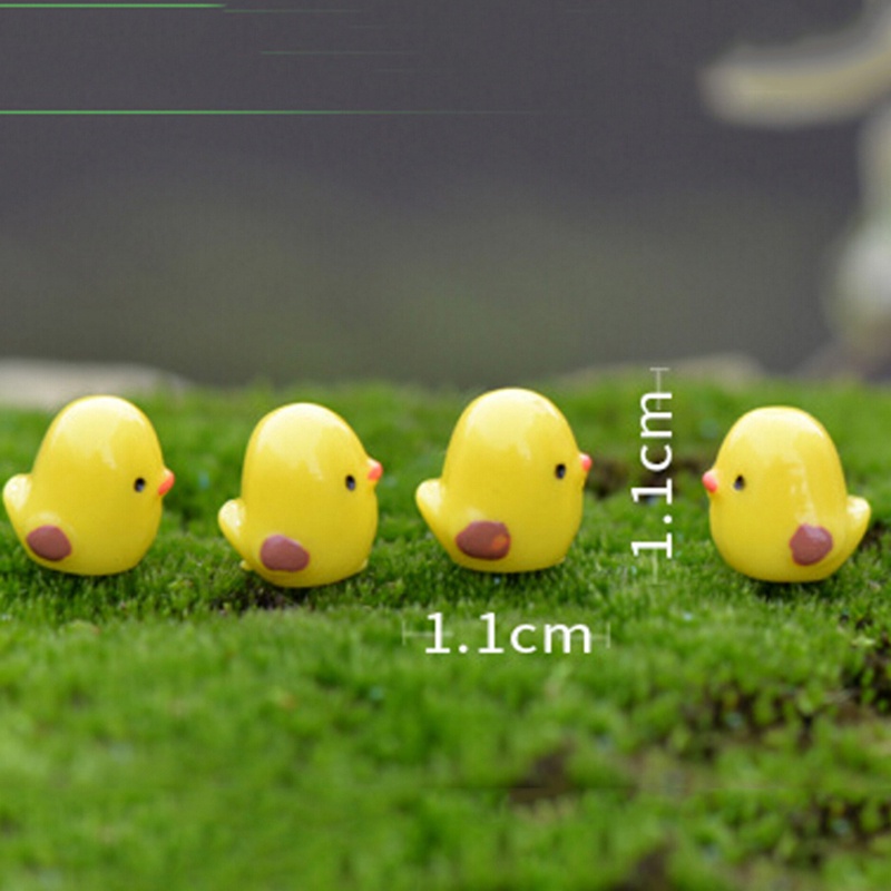 (dreamdreaming.id) 5pcs Miniatur Ayam Kuning Untuk Dekorasi Taman mini / Rumah Boneka / Terrarium DIY