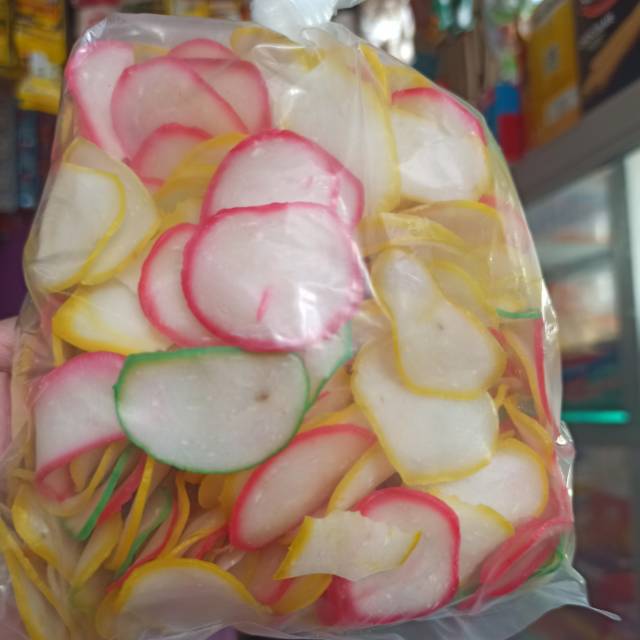 

Kerupuk bawang asli 1kg/Kerupuk bawang warna warni