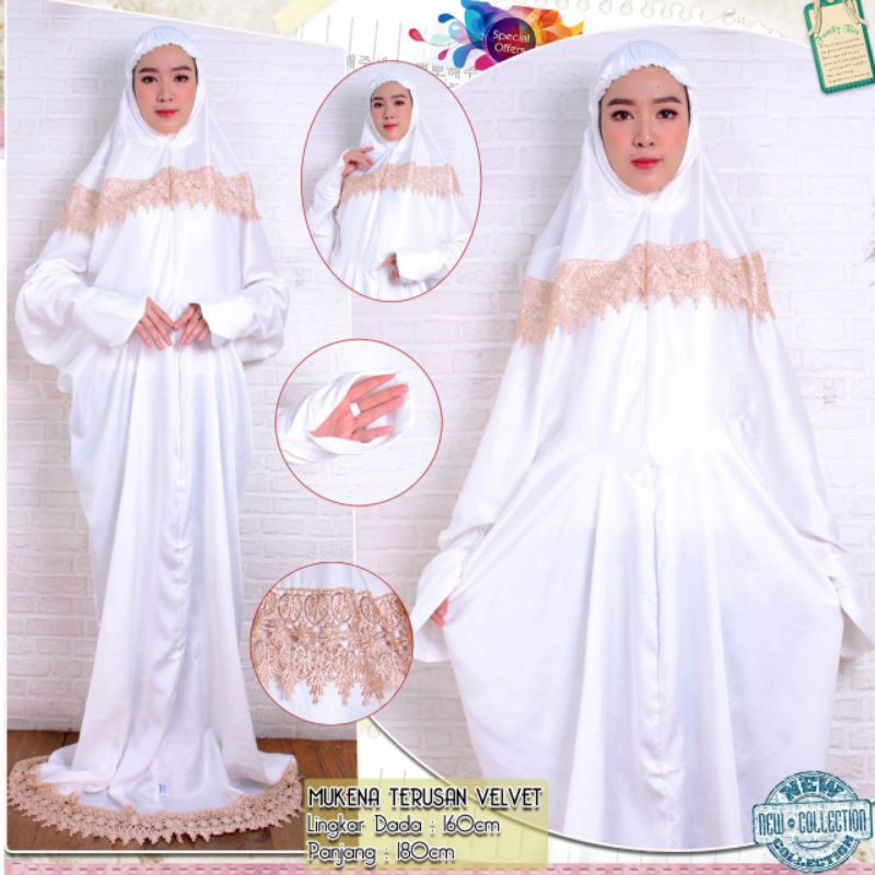 MUKENA TERUSAN DEWASA VELVET RENDA