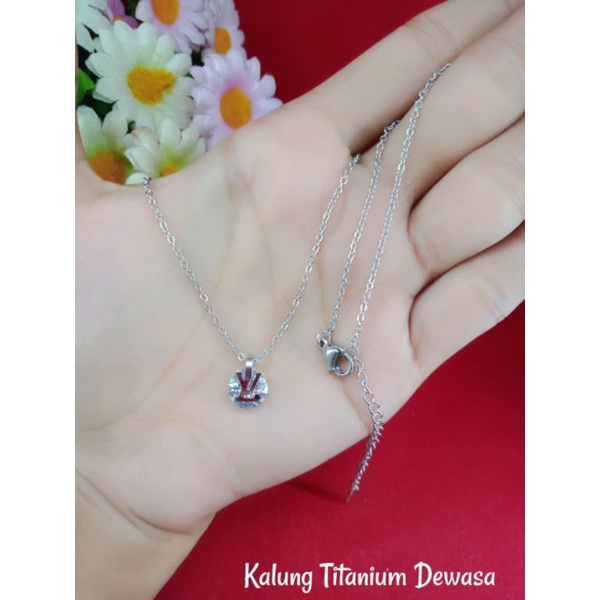 KALUNG TITANIUM SILVER PERMATA/TITANIUM SILVER