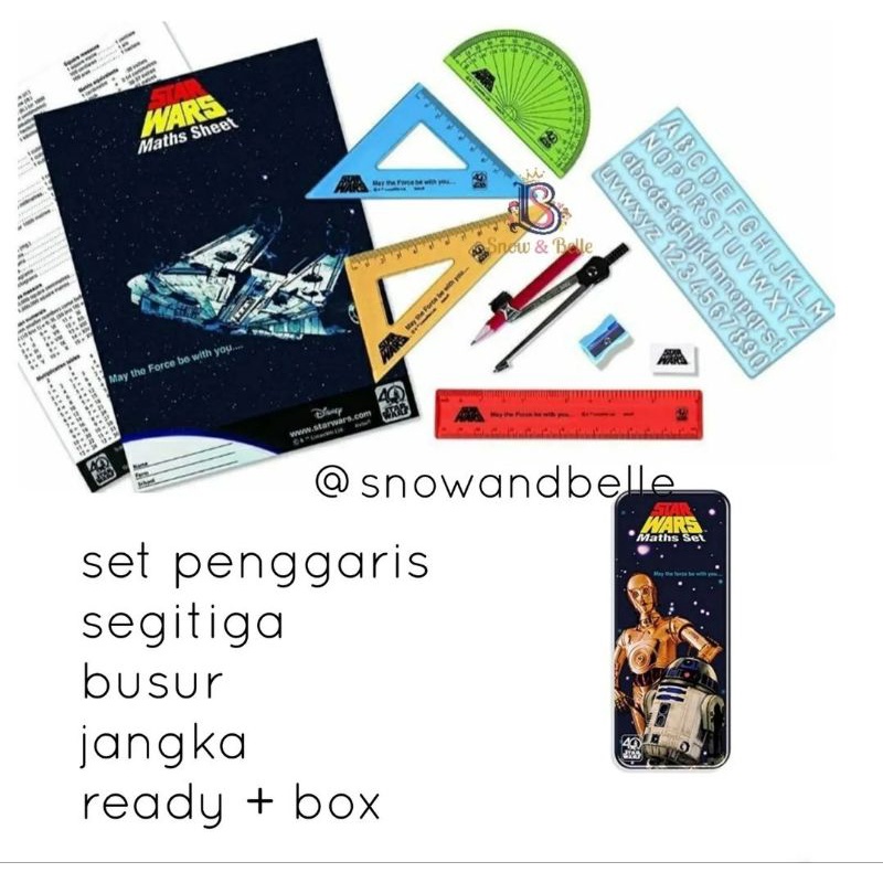 

(snowandbelle) set penggaris lengkap, busur