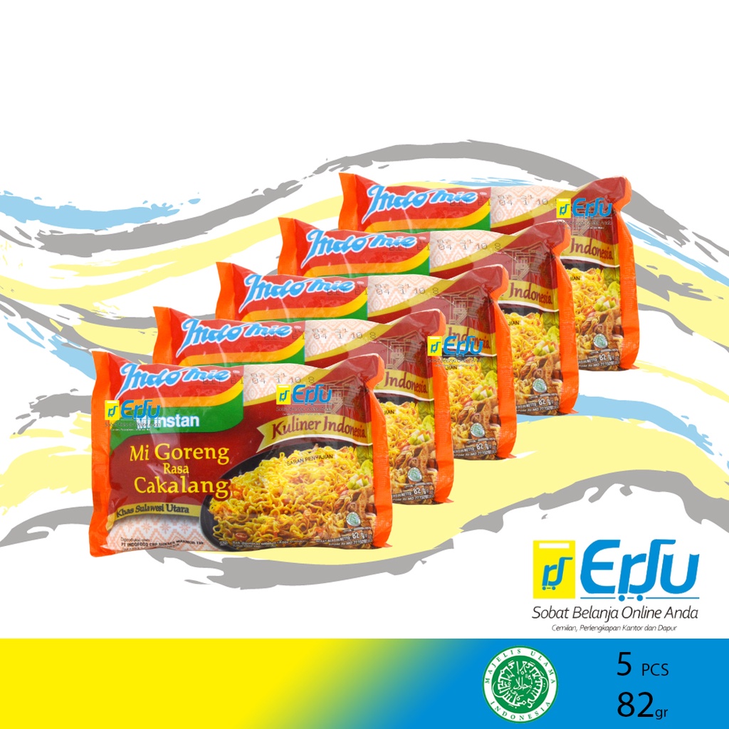 

5PCS Indomie Kuliner Cakalang Goreng Mie Instan Goreng Khas Sulawesi Utara Halal MUI - 5pcs x 82gr