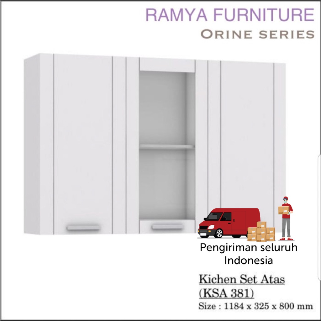 Kitchen set atas 3 pintu putih minimalis LUAR BANDUNG