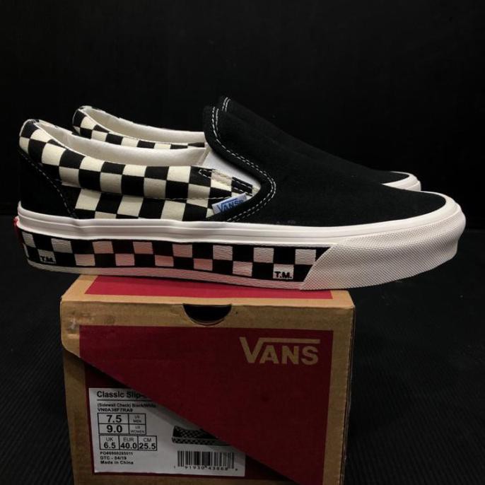 Vans Slip On Classic Sidewal Authentic Guarantee Original Bnib 100% - Checkery Bw, 39 Iramastore22