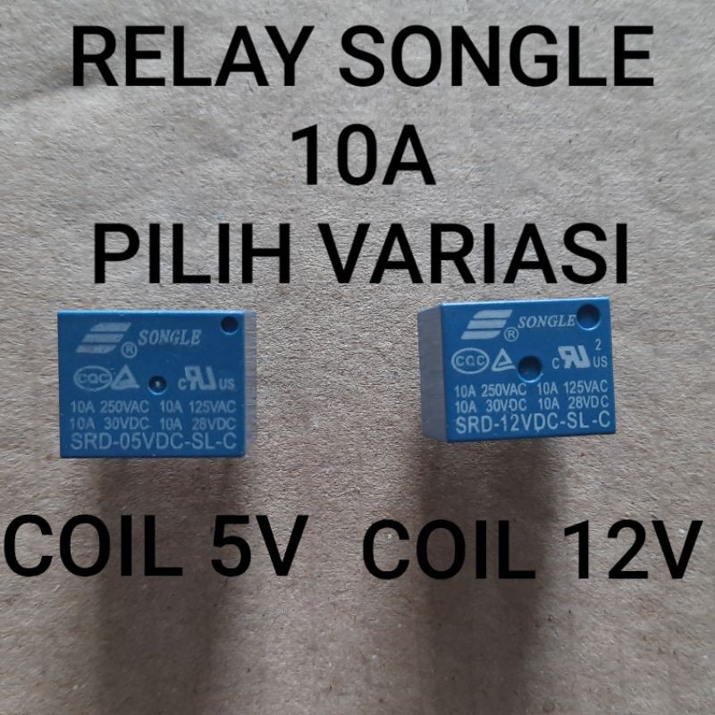 RELAY SONGLE 5P 5 Pin 10A COIL 5V/12V