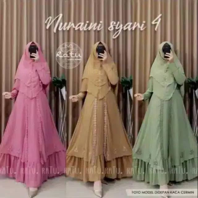 ( TERMURAH //BISA COD) NURAINI SYAR'I 4 BY RATU SET HIJAB