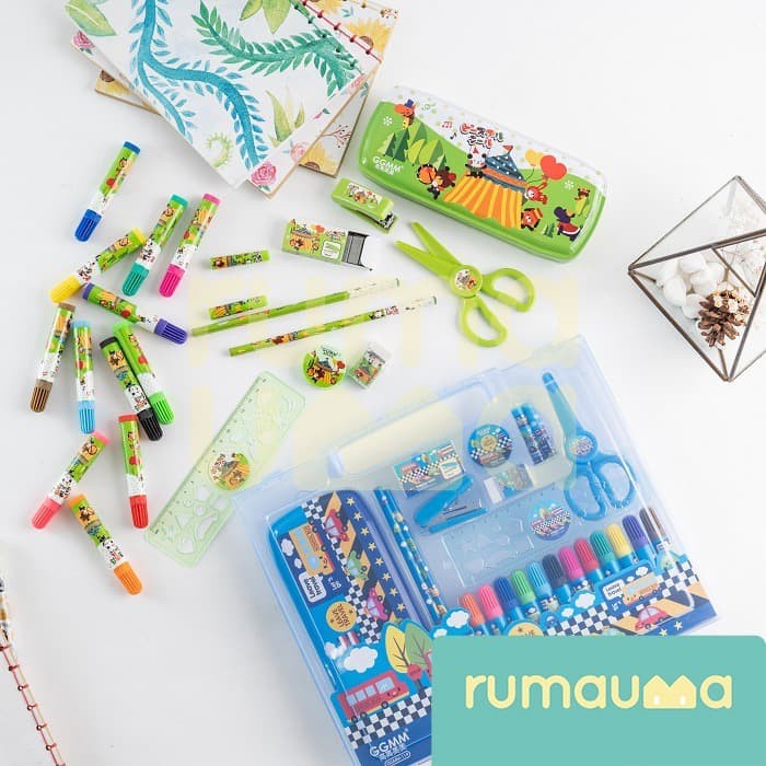 

tulis-alat-paket- rumauma set stationery mini spidol - perlengkapan tulis anak blue -paket-alat-