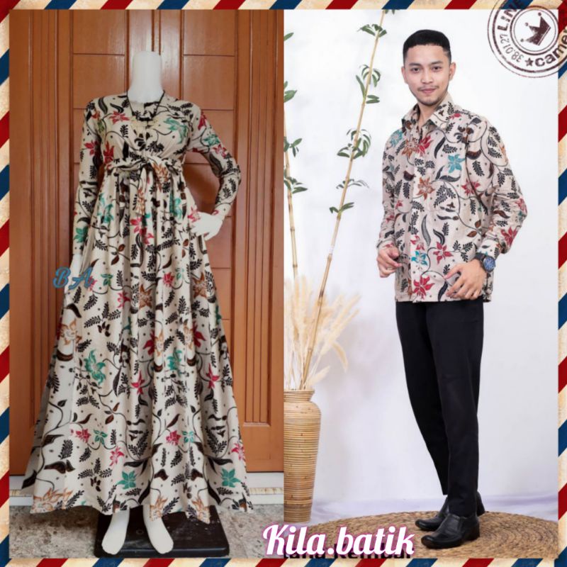 Maura Couple Sania Ruffle Batik Couple ori Ndoro jowi DNT motif teratai Garansi Termurah S M L XL XXL