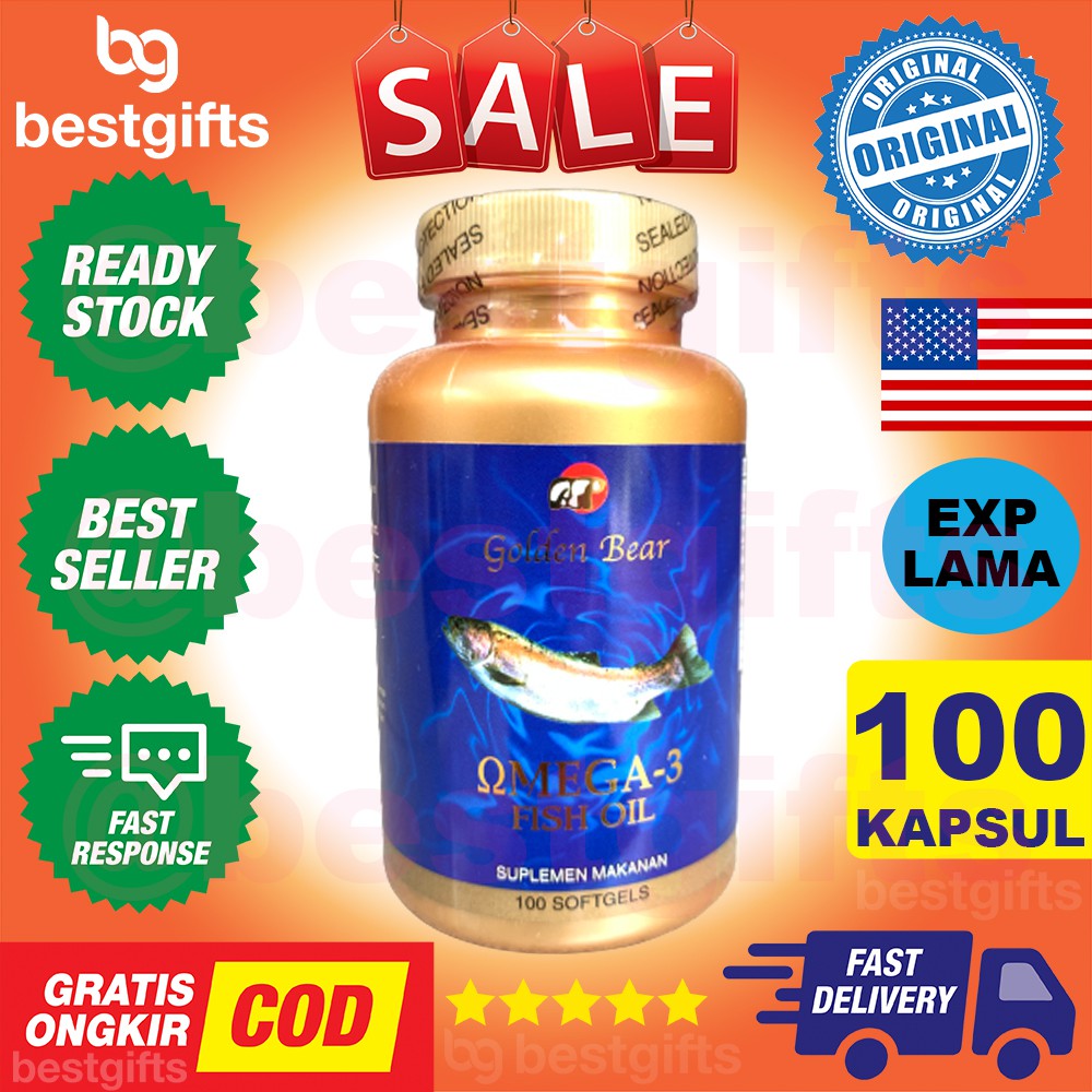 GOLDEN BEAR SALMON OMEGA 3 FISH SALMON OIL KOLESTEROL IMUNITAS - 100 KAPSUL SOFTGELS