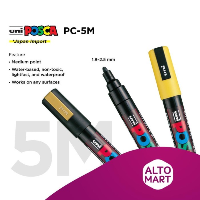 

(DISKON TERMURAH) UNI POSCA PC-5M Paint Marker (Medium Point) - A, 9