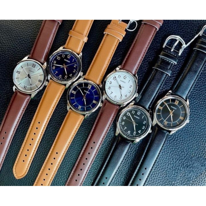 NEW CASIO MTP-V005L MTP-V005L-1B4/1B5/2B4/2B5/7B4/7B5 LEATHER ORIGINAL