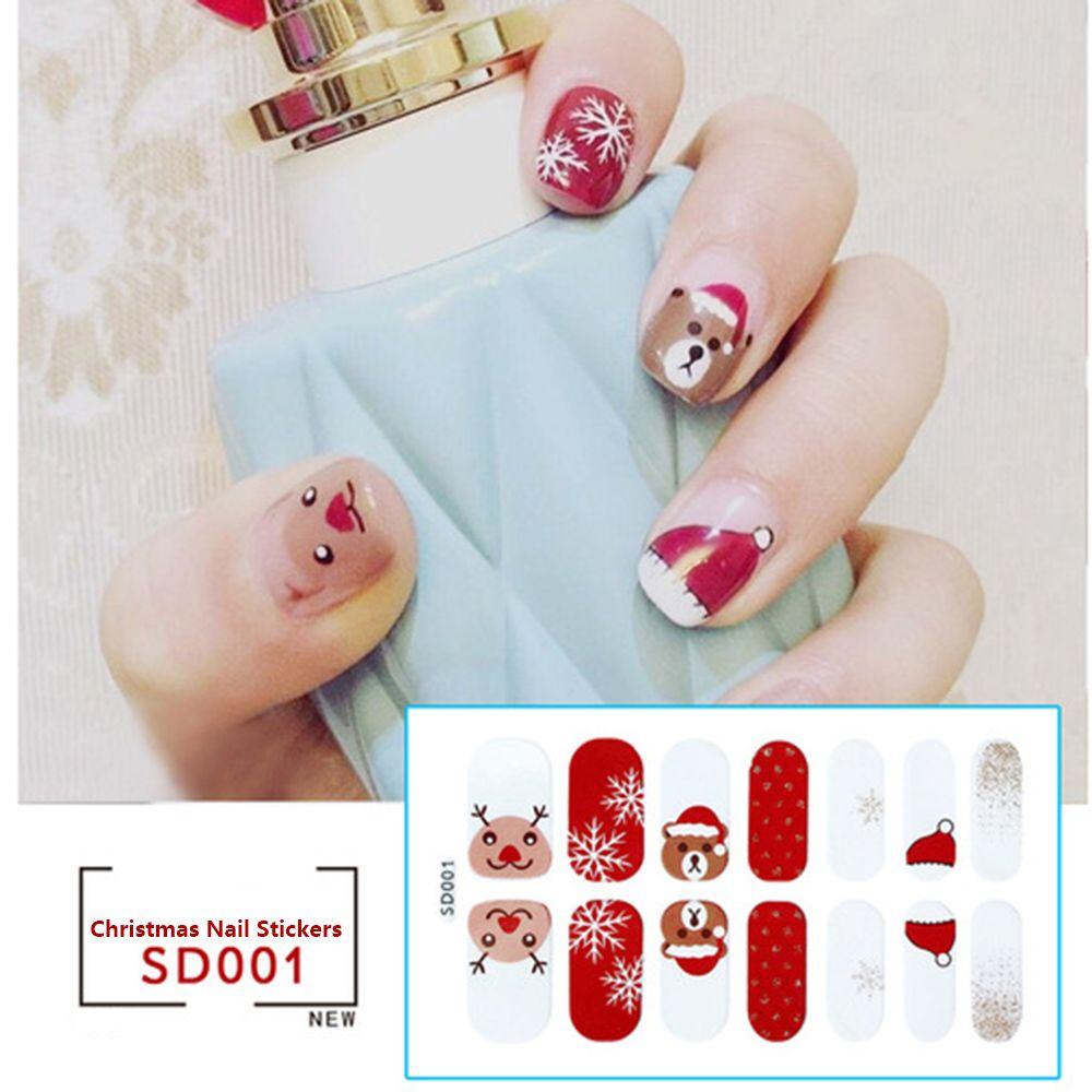 Chooky Stiker Kuku Motif Santa Claus / Snowman / Natal Untuk Dekorasi Manicure / Nail Art