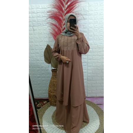 ceruty bordir full dada / gamis bordir / gamis ceruty bordir