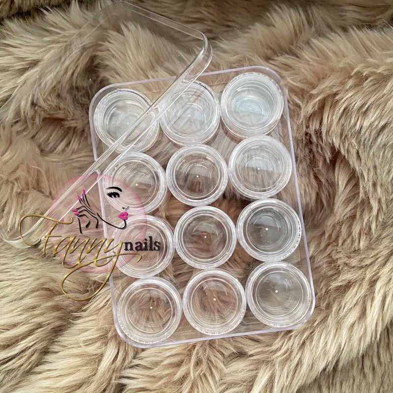 Tempat kotak box aksesoris nailart 12 jar / nailart acc storage