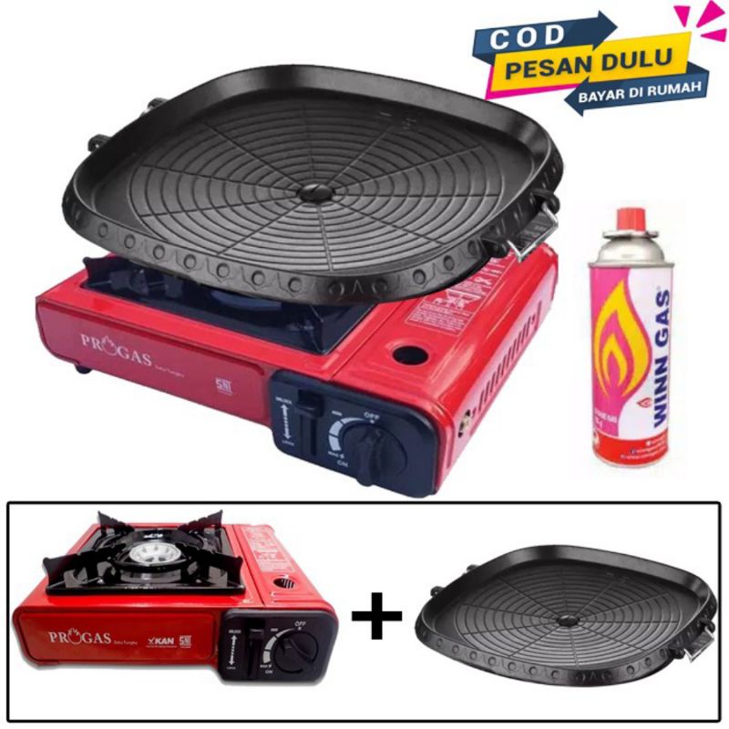 Progas  , Bulgogi Pan 32 CM , Alat Panggang  , BBQ  + Kompor Portable