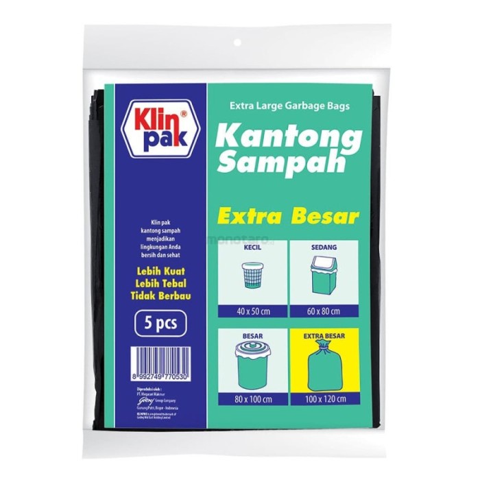 

KLINPAK KANTONG SAMPAH EXTRA BESAR 100X120 4002114