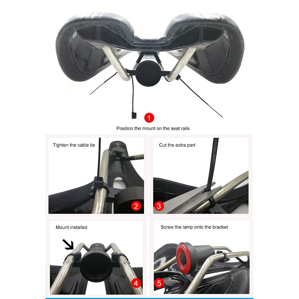 Lampu Sepeda Smart LED Taillight Saddle Mount - Enfitnix