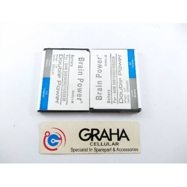 BATERAI / BATTERY / BATRE SAMSUNG S6310 / S7500 / S5830 DOUBLE IC BRAIN POWER