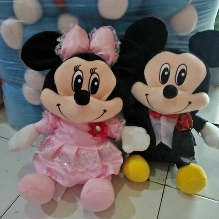 boneka miki mini pengantin sepasang