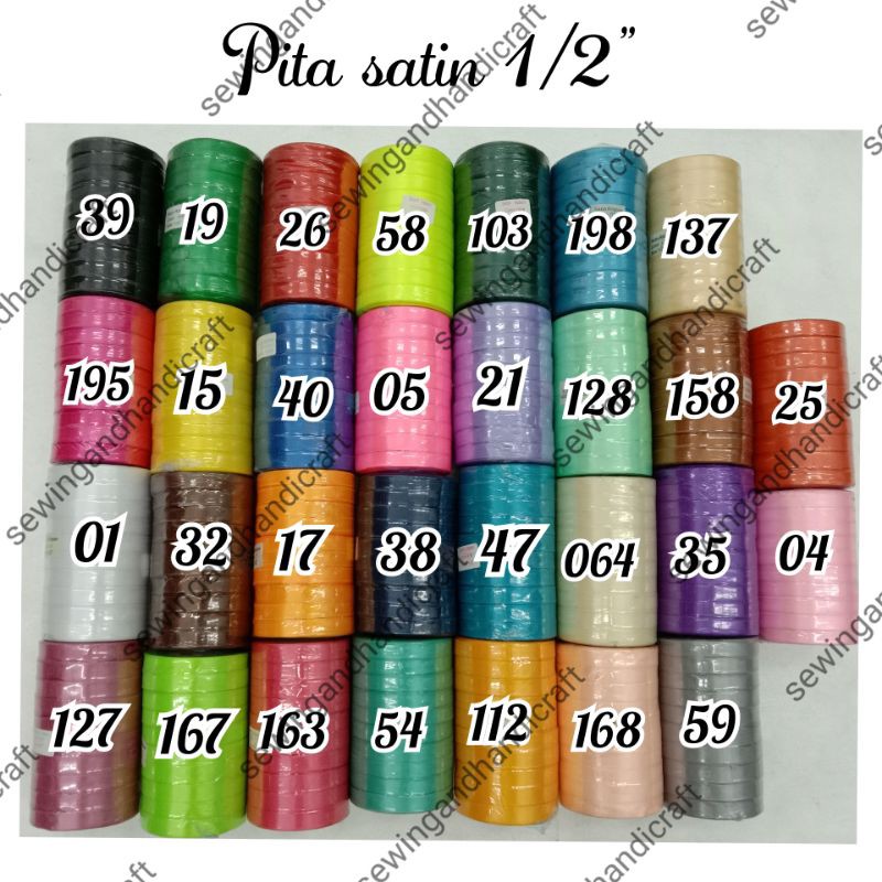 

Pita Kado kain /Pita Satin 1/2 inci